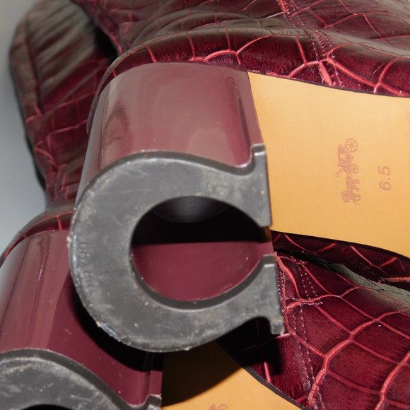 Coach Brigitte Boot Croc Embossed Knee High Boots Size 6.5 - Picture 14 of 16